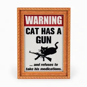Funny Fridge Magnet - Strong Neodymium Magnet with Wooden Frame - for Kitchen, Whiteboard & Locker Decor - Humorous Gift for Cat Lovers & Friends summervibes