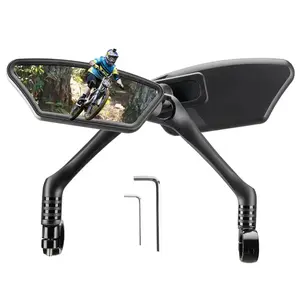 HD Blast-Resistant Bike Mirror for Handlebars 360 °   Adjustable Rear View Mirror Fits 21-26mm Handlebars Easy Install Left & Right Side