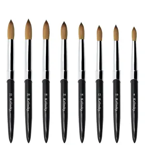 Premium Kolinsky Acrylic Nail Brush, 3D Pure Handmade Nail Brushes, Professional Nail Art Brush for Acrylic Application
