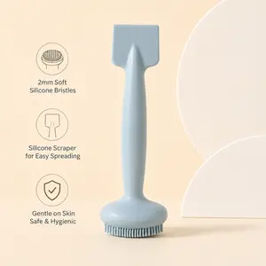 1 Piece Double-ended Silicone Facial Tool, soft bristle for pore cleansing and scraper for mask application in daily skincare
