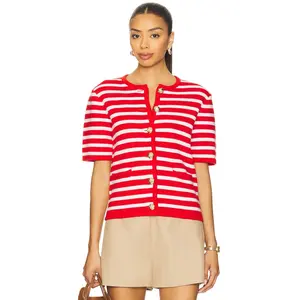 Maude Club Dorothy Cardigan in Chilli Red Stripe