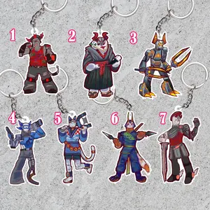 Phighting acrylic keychains: Skateboard/ Boombox/ Rocket/ Sword/ Slingshot/ Shuriken/ Hyperlaser/ Katana, Phighting red team charms, Phighting fanmerch collections