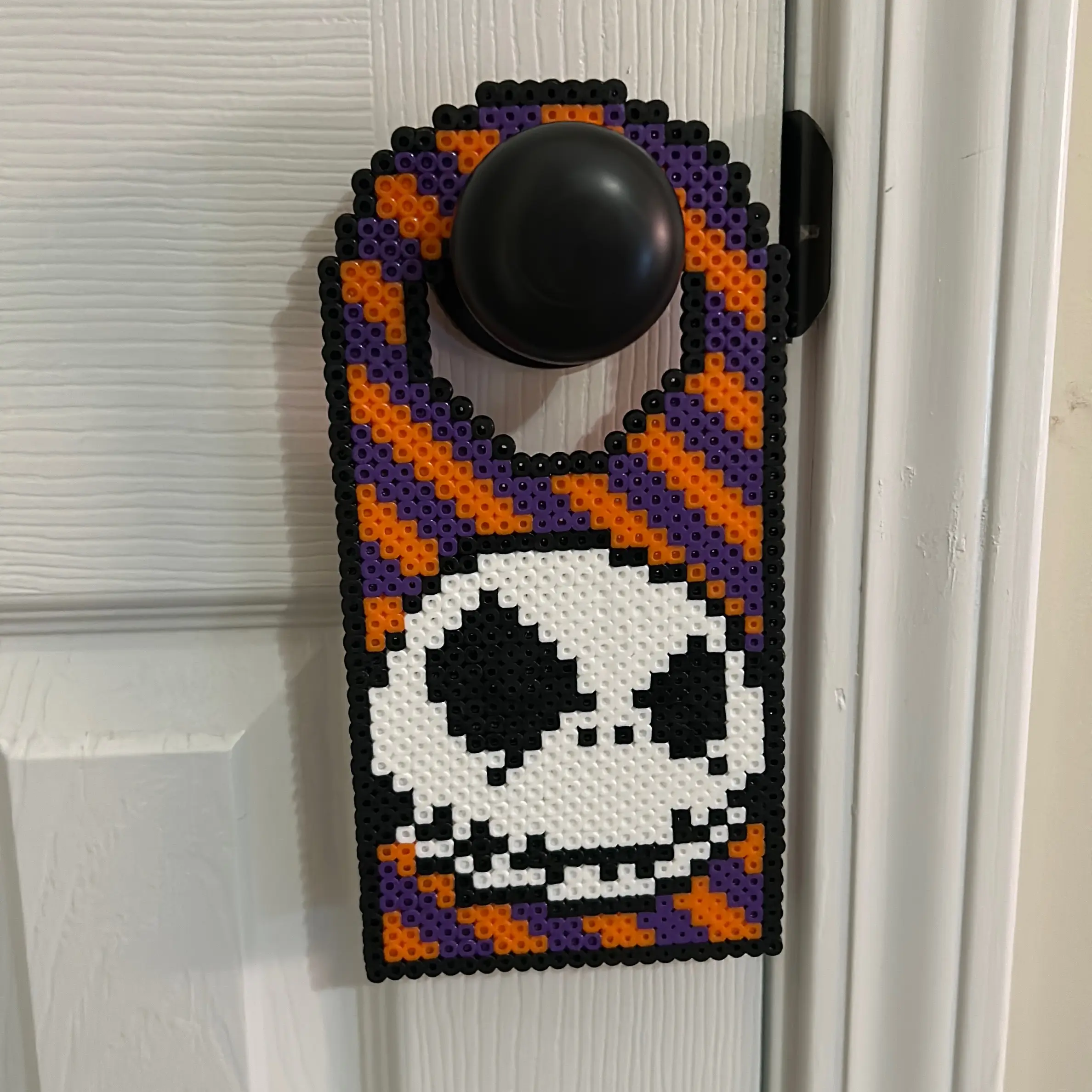 Perler Bead Jack Skellington Door Hanger - Hanging
