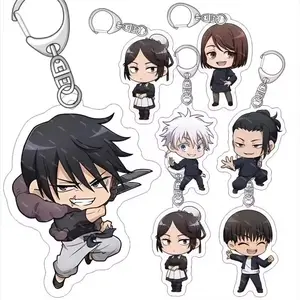 Anime Jujutsu Kaisen Keychain Pendant Car Key Chain Q Edition Satoru Gojo Key Ring Mobile Phone Bag Hanging Gift Edc Keyring
