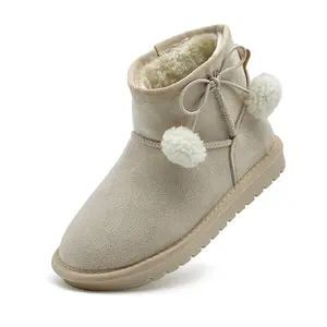 Girls Boots Kids Winter Snow Boots Faux Fur Lined Short Boots Fuzzy Warm Ankle Shoes for Little Big Kids Girls