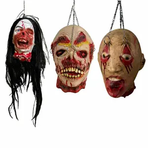outside lawn,Halloween horror costume Masks hanging props  Halloween festivity scary clown  Halloween Mask
