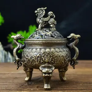 Chinese Style Dragon & Phoenix Design Incense Burner, 1 Count Metal Incense Burner Holder, Home Decor Ornament for Living Room Bedroom Office, Scent Diffuser, Freshener