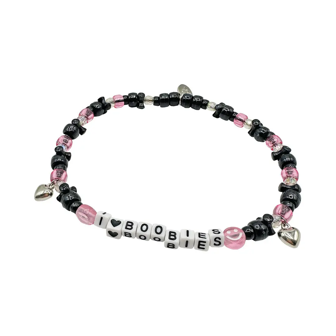 i love boobies! Kandi Choker - Gothic Black