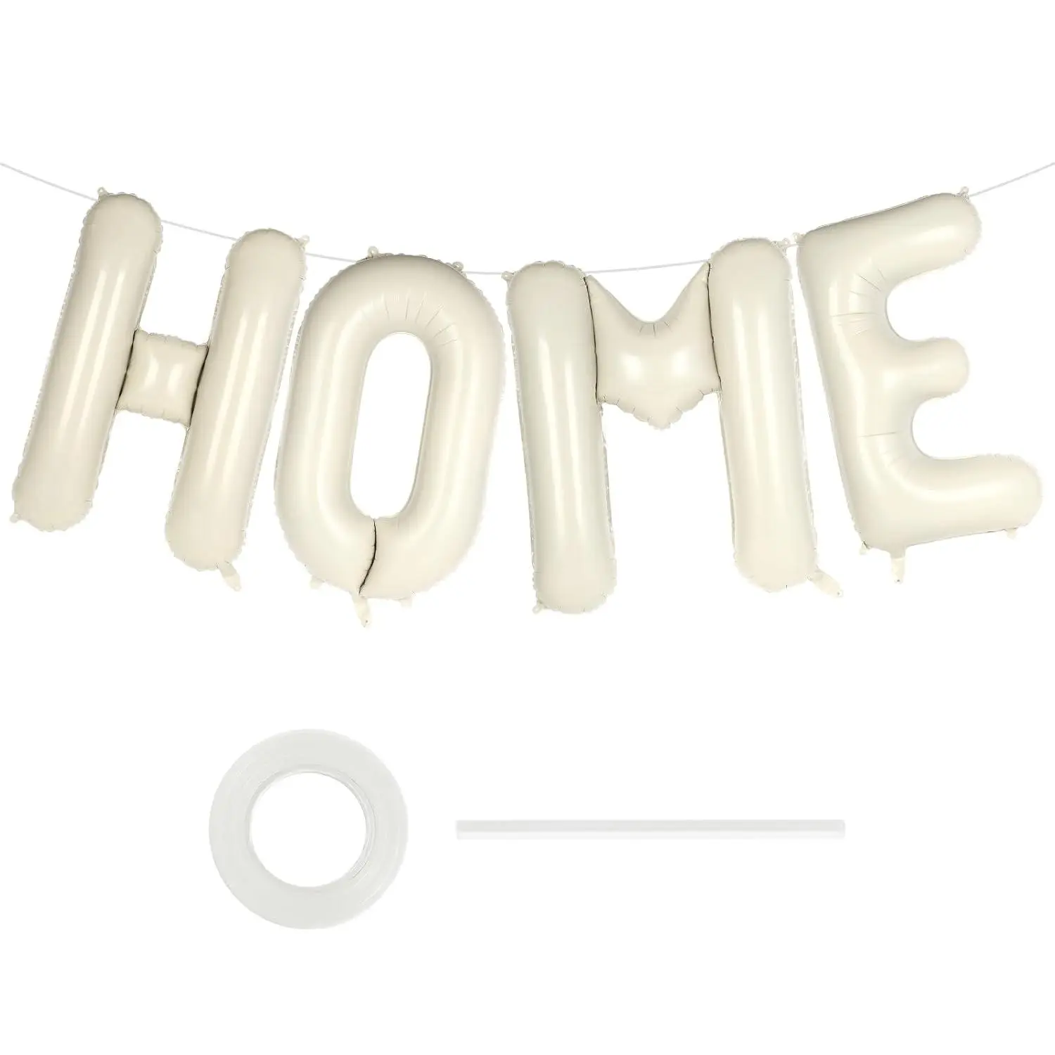 40 Inch Cream Home Balloon Banner, Beige Home Balloon For Housewarming Party Decorations, Large Welcome Home Letter Balloons For Housewarming Homecoming New Home Party Decorations