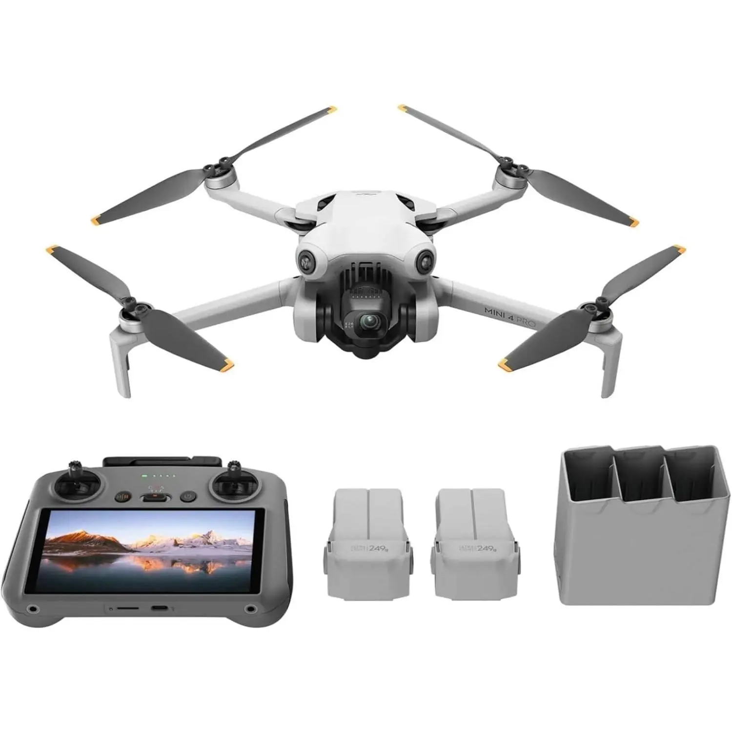 DJI Mini 4 Pro Fly More Combo with DJI RC 2, Drones with Camera for Adults 4K, Under 0.549 lbs/249 g, 3 Batteries for up to 102 Mins Flight Time, Smart Return to Home, Drone for Beginners
