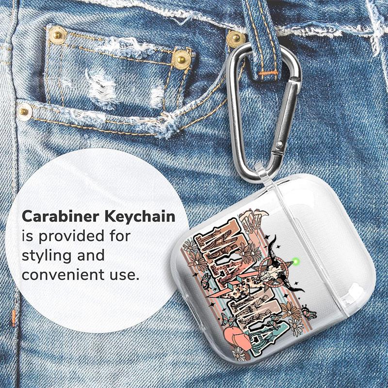 Western MAMA Pattern TPU Soft Protective Case for Apple AirPods 4/3/2/1/Pro/Pro2 Transparent Earphone Cover with Keychain Attachment Western MAMA Pattern TPU Soft Protective Case for Apple AirPods 4/3/2/1/Pro/Pro2 Transparent Earphone Cover with Keychain Attachment