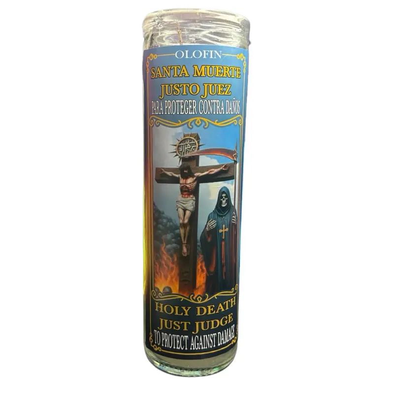Holy Death Just Judge (Santa Muerte Justo Juez) 7-Day Cocktail Prepped Candle – For Protection & Justice