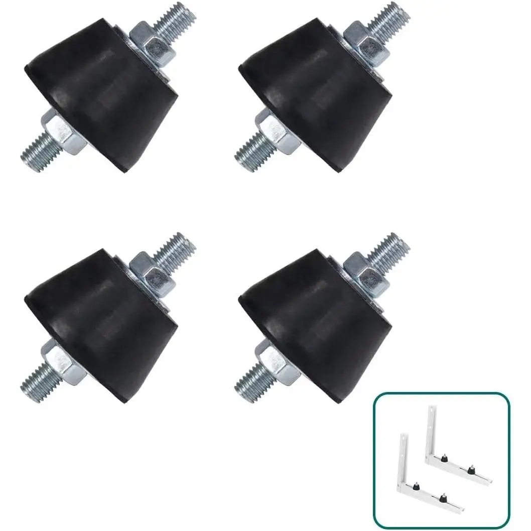 Air Conditioner Rubber Anti-Vibration Mounts Pad, Shock Absorbing Isolator Mounting Pads for for Outdoor Ductless Mini Split Units AC Bracket, Condensers,Compressors, M8 (S)