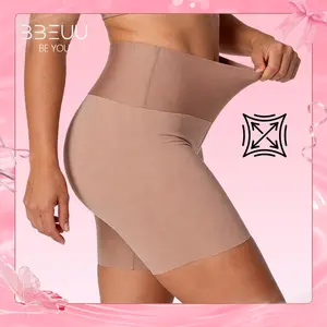 BBEUU Seamless Shapewear Shorts - Soft Fabric Ruched Design for Light Compression & Anti-Slip Grip Technology Highwaist Tummy Control Belly Control Bodysuit Minimalist