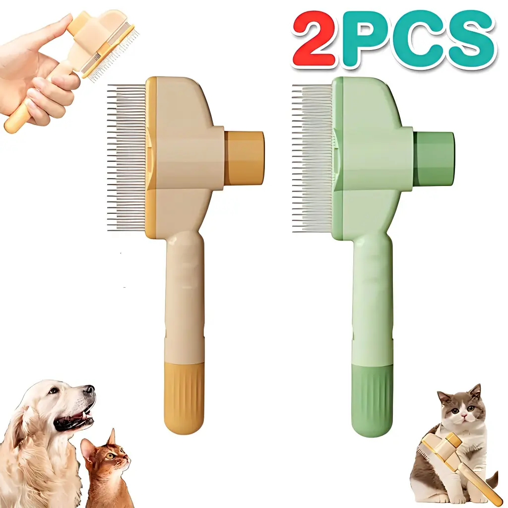 2 PCS Cat comb, dog comb for detangling and removing loose fur, flea comb, nail clippers - a three-piece set essential for long-haired cats and dogs. hair