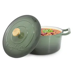 MegaChef 5.3 Qt. Cast Iron Casserole w/ Self Basting Lid