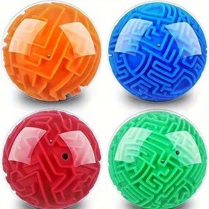 Maze Ball Puzzle Game Toy, a Set of 2 Mixed Maze Brain Teaser Spherical Puzzles