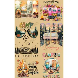 CAMPING MODE PREMADE GANGSHEET  - 22X36  DTF TRANSFERS - DIRECT TO FILM