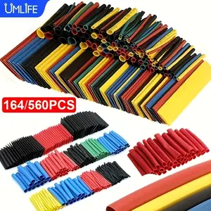 164/560pcs Shrinking Heat Shrinkable Tubing 2:1 Polyolefin Tube Sleeve Wrap Wire Set Multi-Color