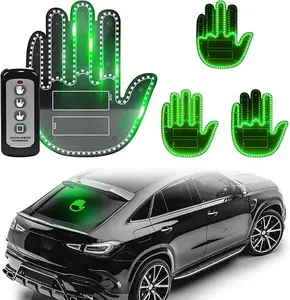 Middle Finger Car Light - Gesture Hand Light for Car, Light Up Middle Finger for Cars Window, Led Hand Gesture with Remote, Road Rage Hand Led Sign, Fun Truck Accessories