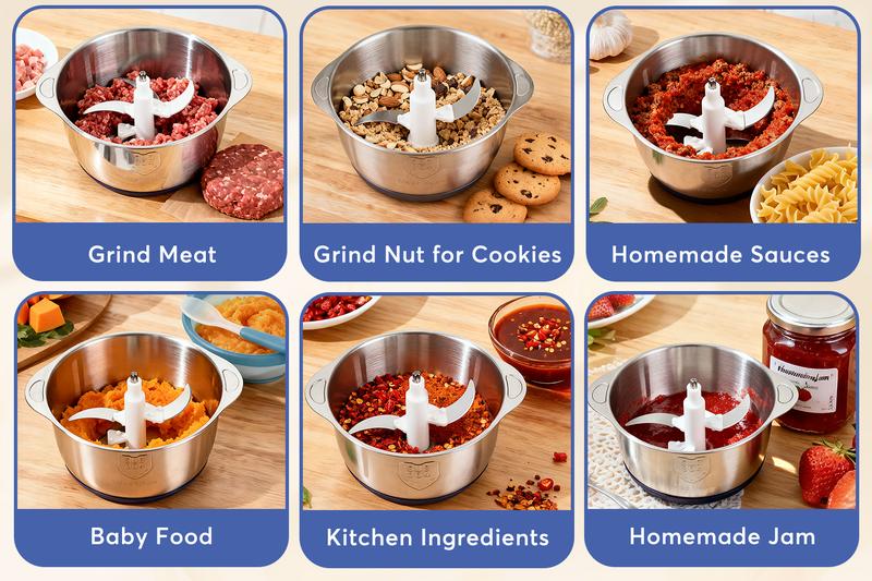 Meat Max Electric Chopper, 4L Mixing Bowl, 5 Speed Settings, 500W Meat Grinder for Meat, Fruits, Vegetables & Baby Food