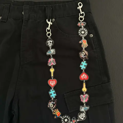 Dopamine Acrylic Multi-Element Belt Y2K High-Quality Bag Charm, Fashionable Cute Accessory, Street Style, All Seasons, Trendy Bag Charms, Bag Accessories Charms