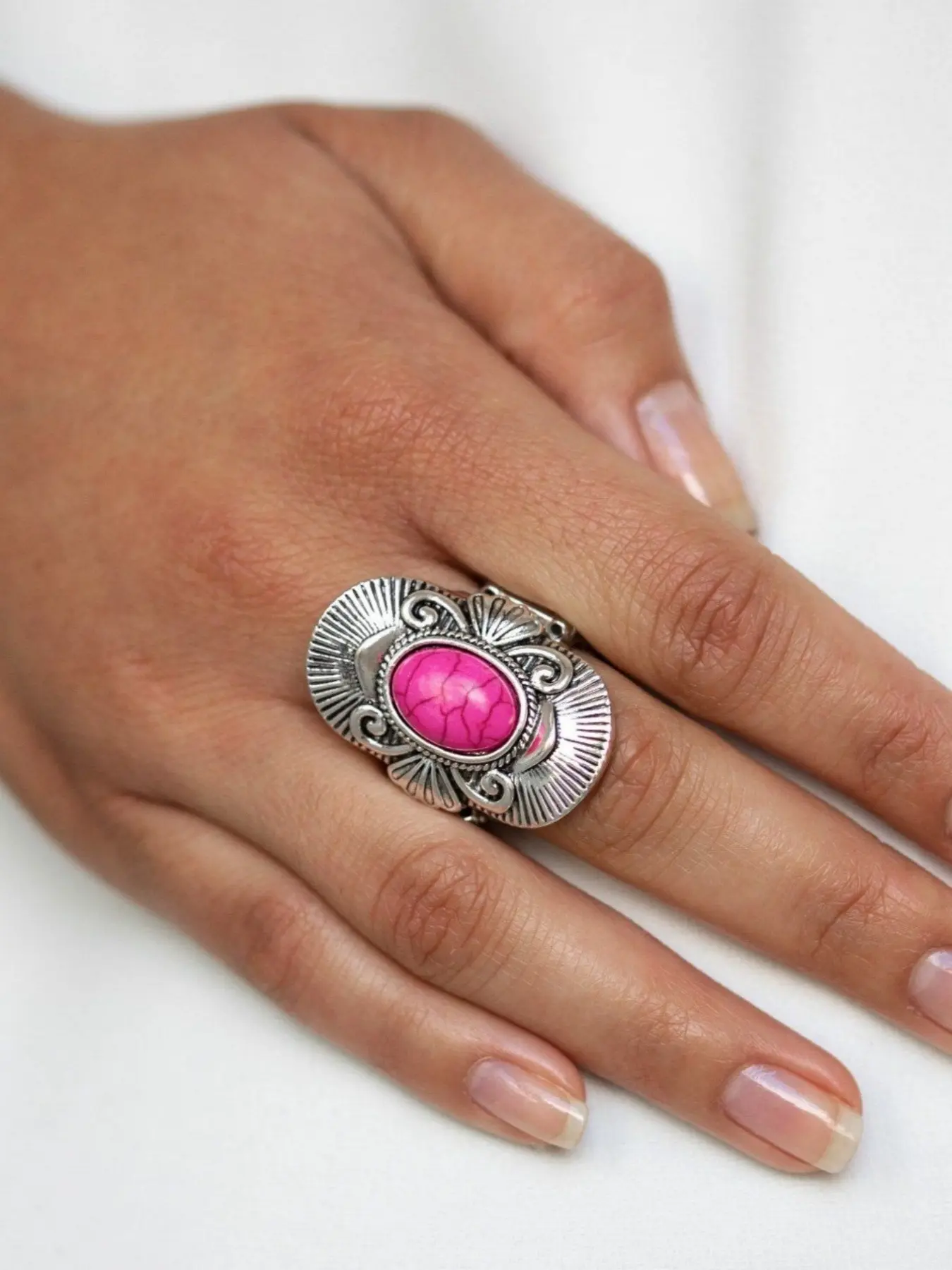 Women's Vintage Elegant Versatile Turquoise Stone Ring with Setting, Wedding Engagement Party Jewelry Gift, Gift Ready, 1pcs Fashion Accessory for Special Occasions
