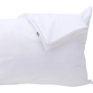 Feather Proof Pillow Protectors with Zipper Standard Size 2 Pack - 100% Waterproof - Down Proof - Terry Surface