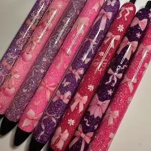 Bows & Cherry Glitter Pens/Epoxy Glitter Pens/ Glitter Pens