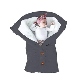 Unisex Infant Swaddle Blankets Soft Thick Fleece Knit Baby Girls Boys Stroller Wraps (Dark Grey)