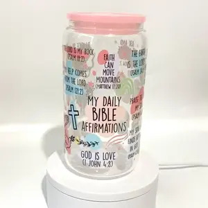 Daily Bible affirmations, affirmations glass cup