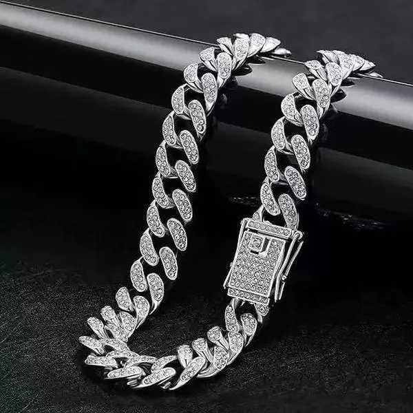 24inch Street Dance Accessories Cuban Chain Gold Chain Hip-Hop Jewelry Rap Cuban Necklace