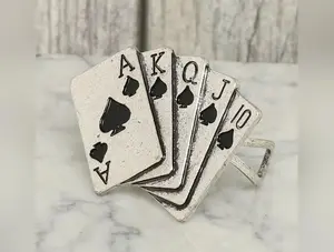 Western Ace of Spade Royal Flush Cuff Ring