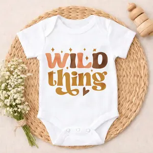 Baby Onesie Wild Thing Graphic Print 100% Pure Cotton Gentle On Skin Snap Closure Breathable Perfect For Gifting & Everyday