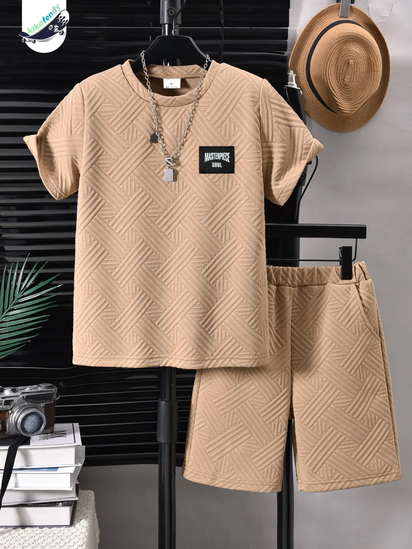 Kikofendy Boys' Casual Sporty Light T-Shirt & Shorts Two-Piece Set, Comfortable Summer, Stylish Youthwear, Summer Clothing Set, Clothes Kids