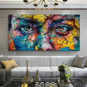 1 piece framed canvas painting, modern graffiti wall art, suitable for living room, bedroom office decoration.