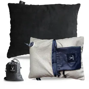 Addax Outdoors Hybrid Inflatable Pillow for Camping with Padding | Camping Pillows for Sleeping with Washable Cover | Backpacking Pillow Ultralight