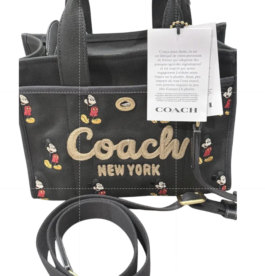Pre-owned coach Canvas Crossbody Bags Special Edition Disney Crossbody Tote Bag Adjustable, 13.5" L x 10.0" H x 6.25" W, 10 in Dimensions
