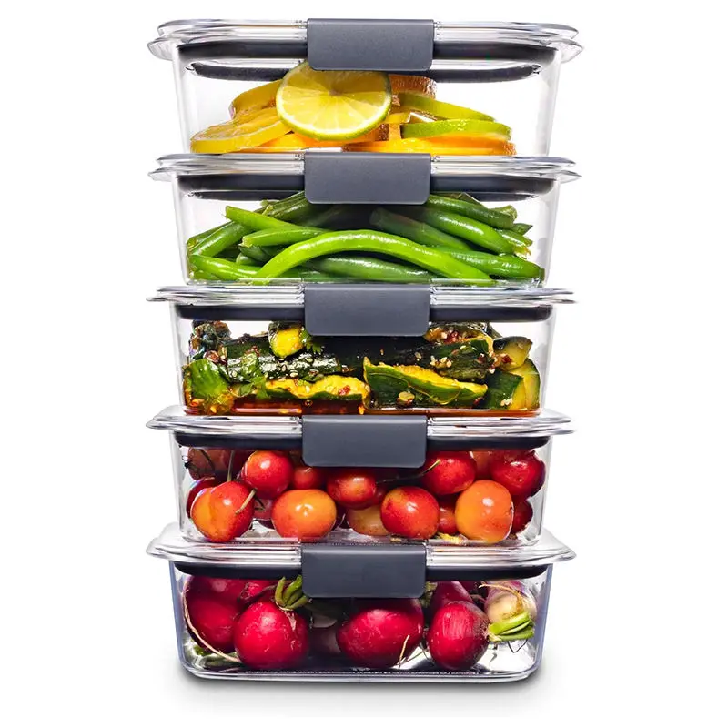 Plastic Food Storage Containers – BPA Free Airtight Lids, 5 Pack 3.2 Cup Meal Prep Containers, Leakproof Lunch & Leftover Storage, Clear Durable Kitchen Food Containers for Fridge & Pantry