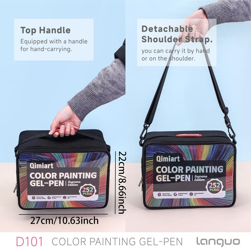 NEW 252 Pieces/234 Colors (Professional Edition) Languo Color Painting Gel Pen Set, 45/72/99/168 Pcs, with Storage Box, 0.6mm Needle Tip, Rich Color, Art Supplies for Diary, Card, DIY, Art Drawing Supplies