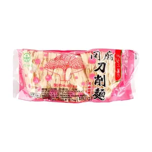 FUCHENG Taiwan Guanmiao Handmade Knife-Cut Noodles (480g) - Vegan Wide Noodles for Authentic Flavor