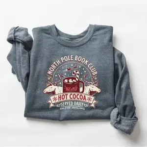 North Pole Book Club Sweatshirt, Bookish Christmas Sweater, Cozy Holiday Crewneck for Book Lovers, Perfect Christmas Gift, Festive Reading Pullover