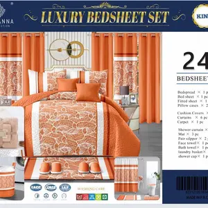 24 Pieces Bedspread Set for Home Fashion Bedding
