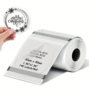 Thermal Label Paper, 140pcs/roll Waterproof Self Adhesive Label Sticker, Label Paper for Phomemo M220 M200 M221 M110 Label Machine