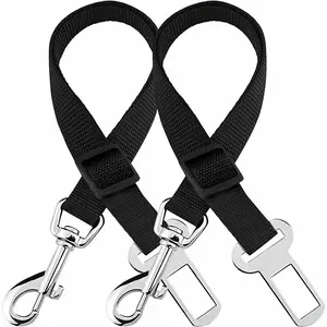 Dual Pack Pet Safety Seatbelt for Cats & Dogs Adjustable Harness and Lead for Vehicle Travel Secure Comfortable