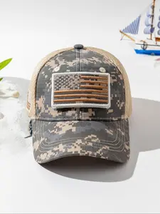Camouflage Mesh Baseball Cap, Camo Trucker Hat, Casual Outdoor Sports Hat for Men & Women, Fashion Accessories for Daily Wear