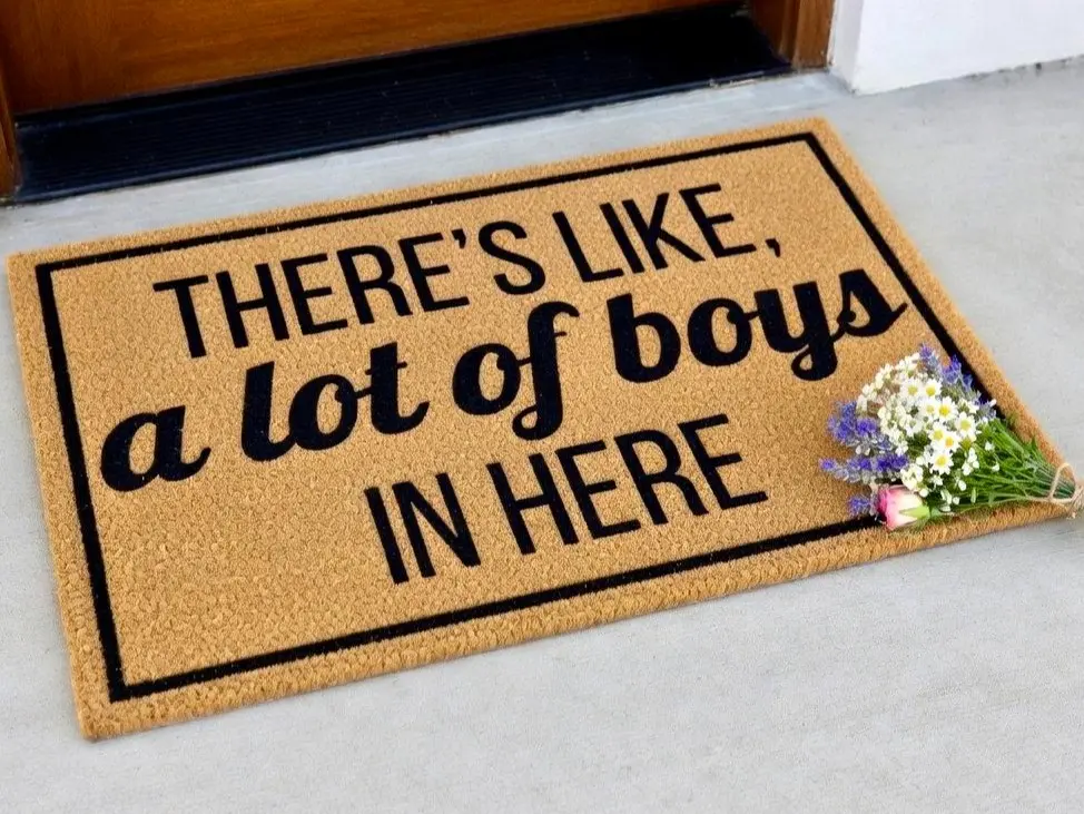 Theres Like A Lot Of Boys In Here Doormat, Funny Doormat, Funny Welcome Mat, Front Door Mat, Custom Doormat, Cute Door Mat, Funny Door Mat