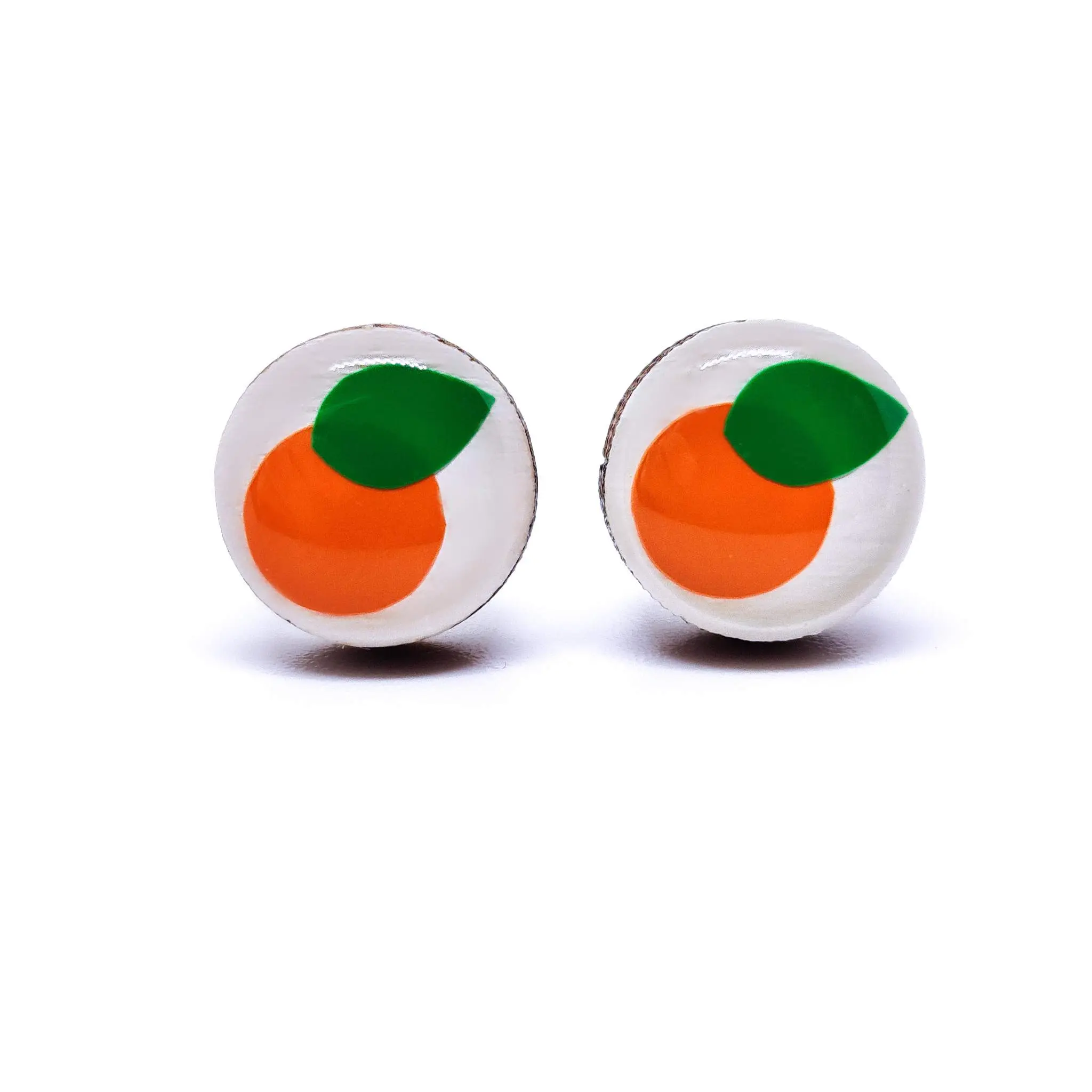 Citrus Orange Stud Earrings by Candi Cove Designs