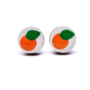 Citrus Orange Stud Earrings by Candi Cove Designs