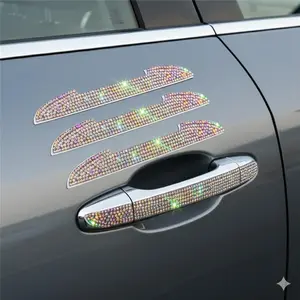 Diamond Pattern Car Door Edge Guards, High-Adhesive Waterproof Anti-Scratch Protection Film for Side Mirrors & Bumpers, Easy Install Durable Trim Strips for SUV Truck Sedan Body Protection